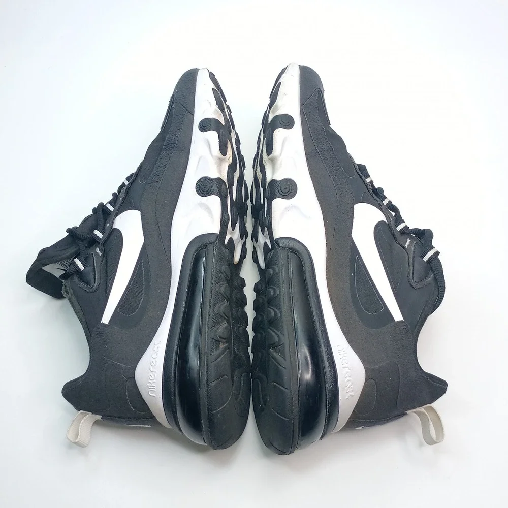 Nike Air Max 270 React Black White Sneakers CI3899-002 Womens Size 8 - Picture 7 of 9